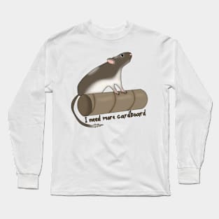 Cute brown gerbil I need more cardboard Long Sleeve T-Shirt